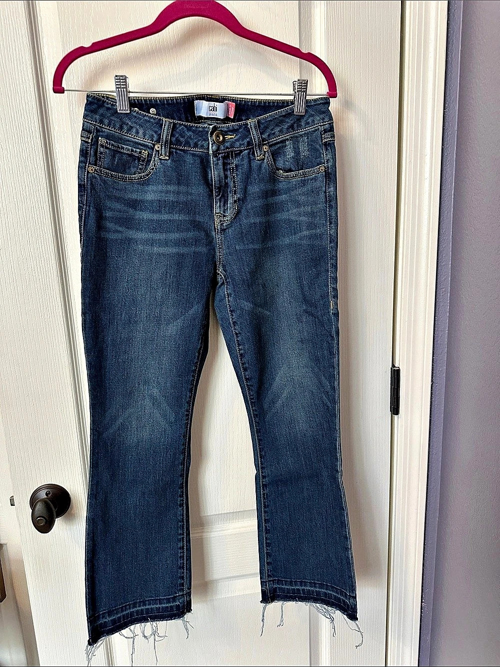Cabi Kick It Crop Boot Cut Women’s Jeans Blue Waist 4